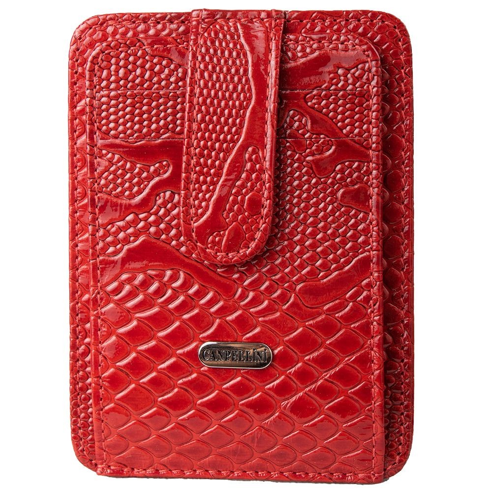 

Кредитница кожаная CANPEL 091-323 красный узор