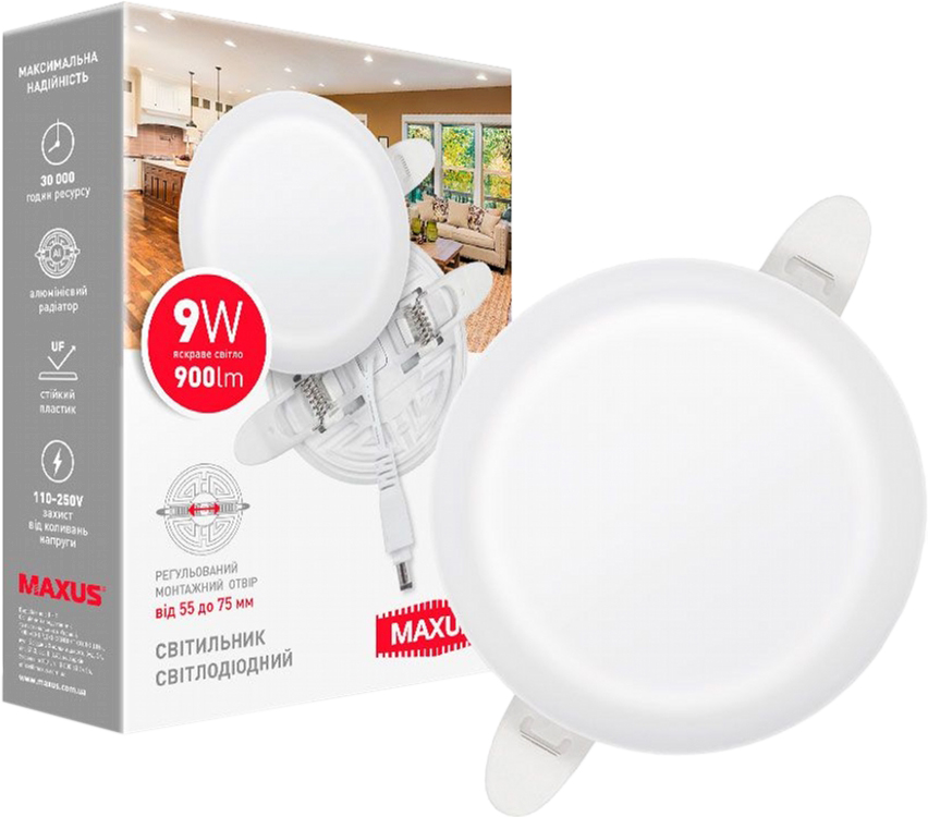 

Точечный светильник MAXUS SP Adjustable 9W 4100K Circle (1-MSP-0941-CA)