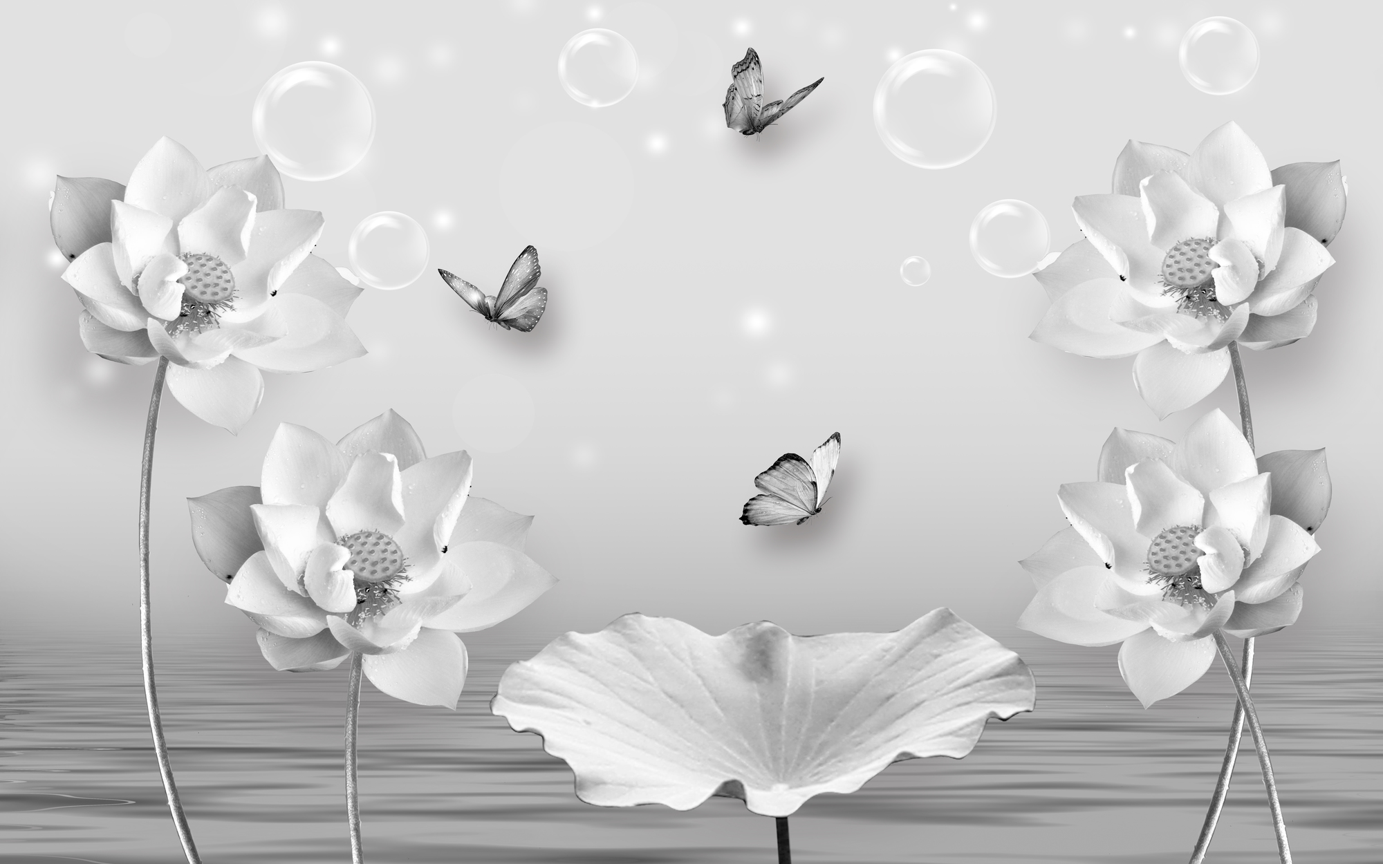 

Фотообои 3D '3d Лотоси' (4369) , Классик