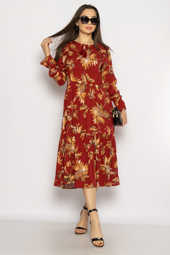

Платье в цветочек Time of Style 632F013-4 L Бордо