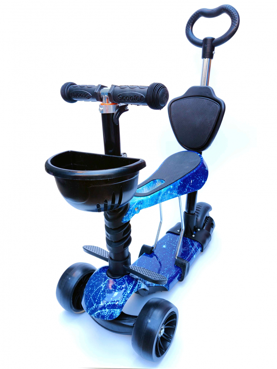 

Самокат Scooter Smart 5 в 1 с родительской ручкой рисунок космос