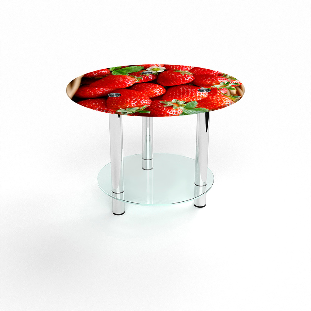 

Стіл журнальний БЦ-стіл Круглий з полицею Strawberry (600 x 600 x 500)