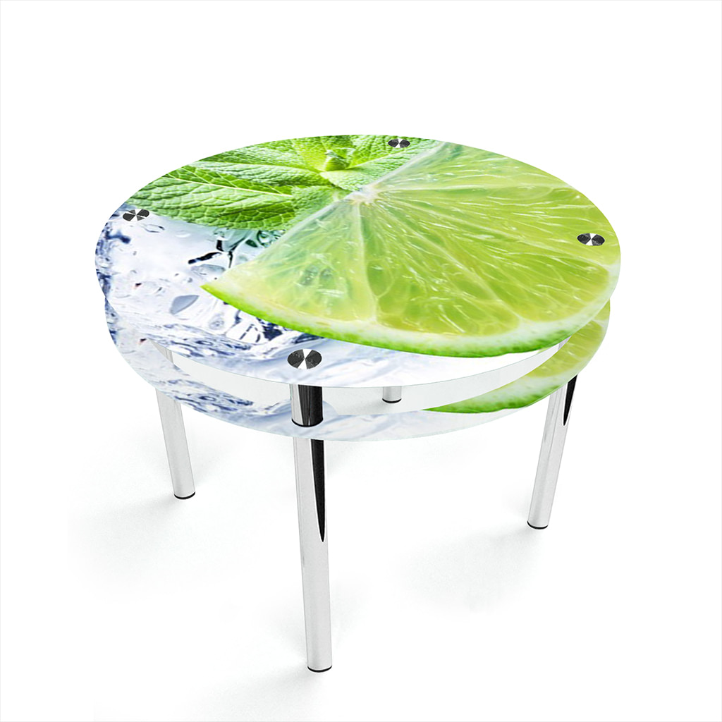 

Стіл БЦ-стіл Круглий з проходить полицею Ice lime Еко (700 x 700 x 750)