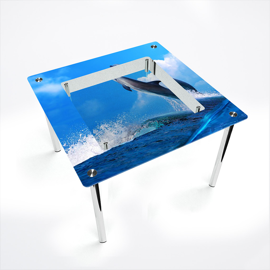 

Стіл БЦ-стіл Квадратний з полицею Dolphin Еко (700 x 700 x 750)