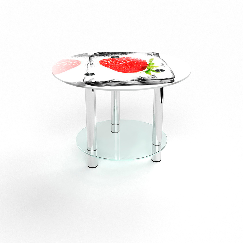 

Стіл журнальний БЦ-стіл Круглий з полицею Ice berry (600 x 600 x 500)