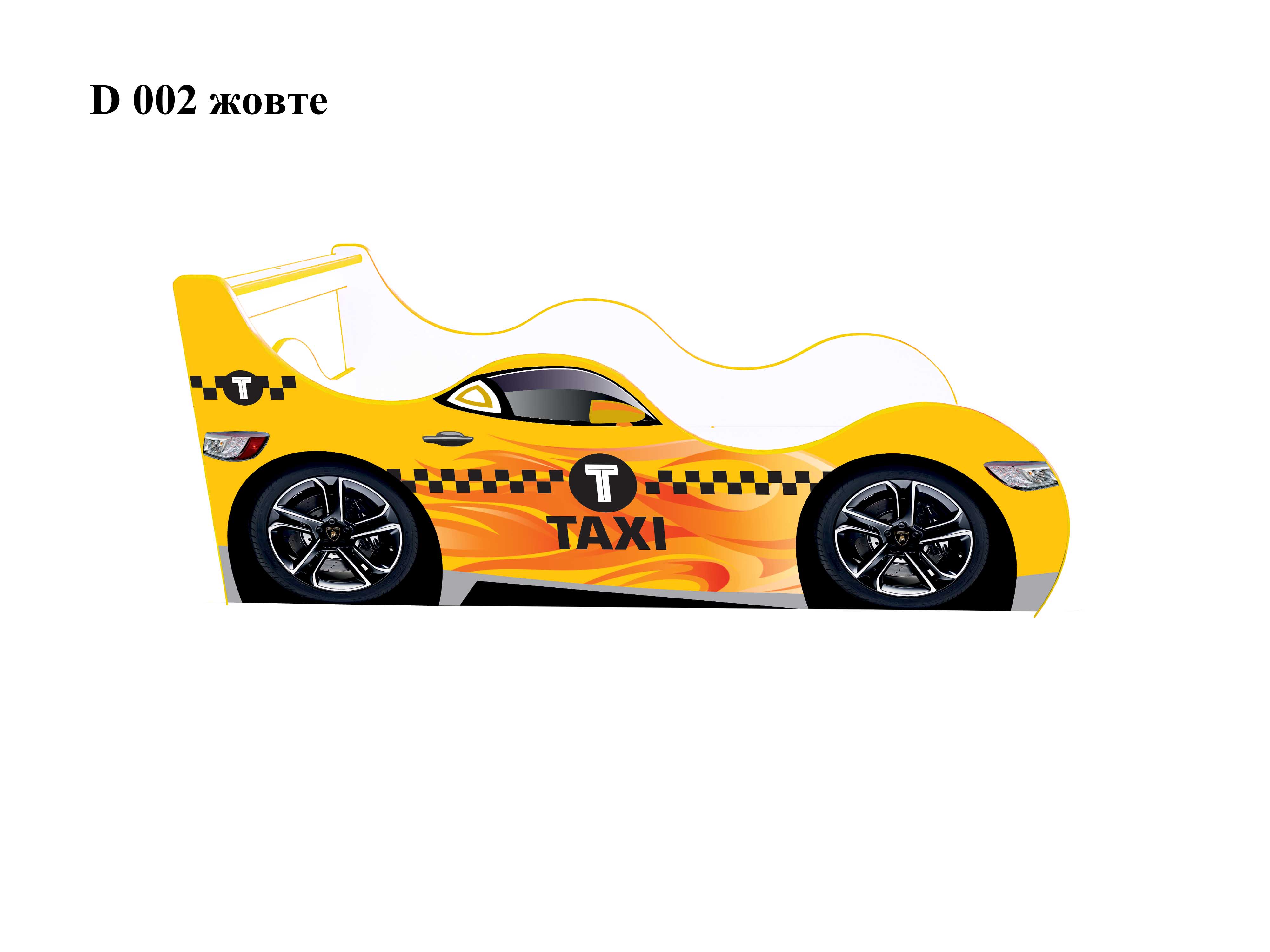 

Кровать-машинка Viorina-Deko Драйв-0002 Taxi Желтый без ПМ 70х160
