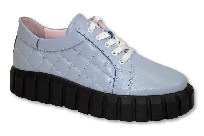 

Женские голубые кожаные кеды Topas Голубой 40179 37