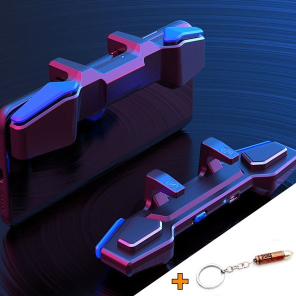

Игровые контроллеры с макросами стрельбы Marpiel AK01 (геймпад триггеры курки для смартфона для PUBG) + брелок патрон 9 mm