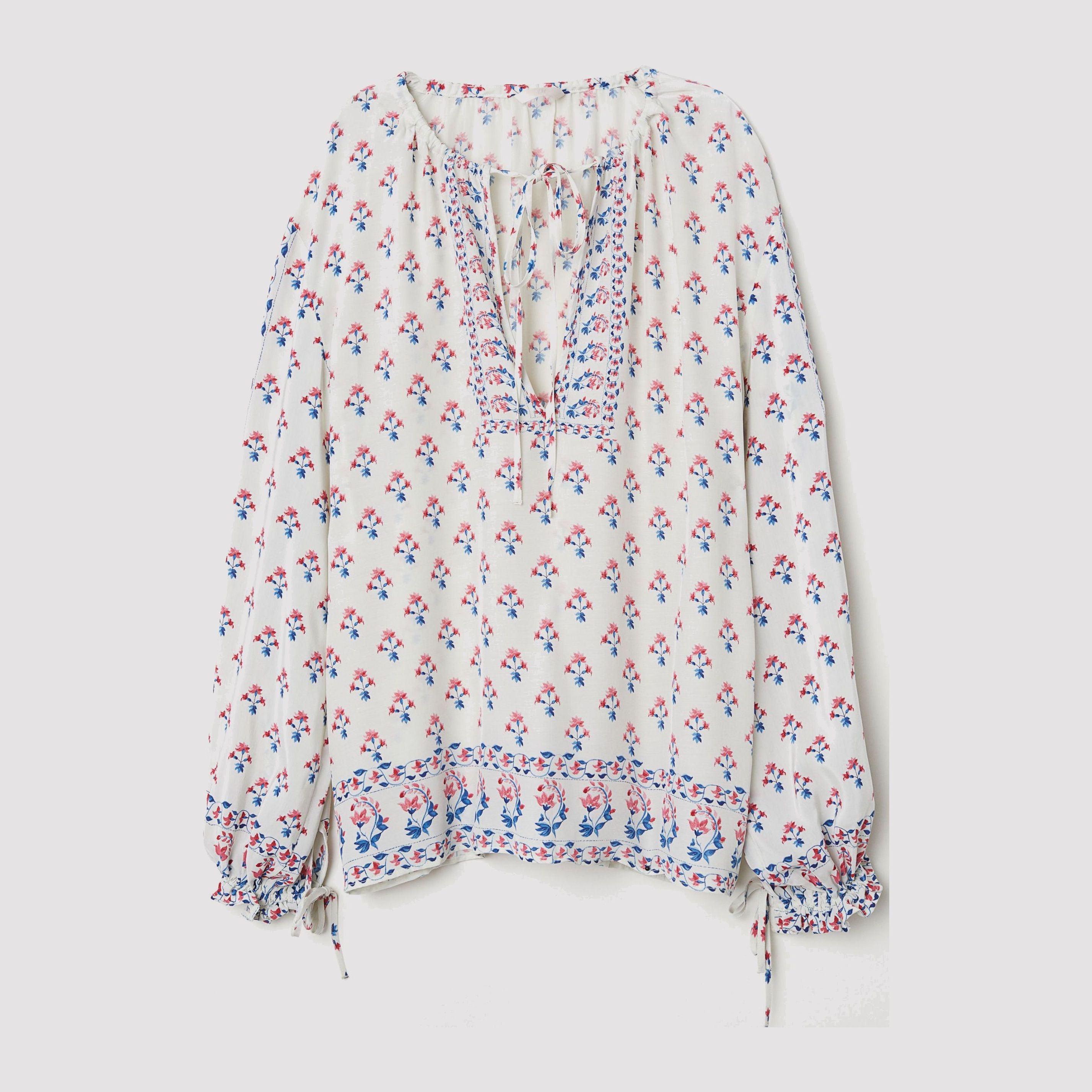 

Блузка H&M 6355797-ABSO 32 Молочная с разноцветным