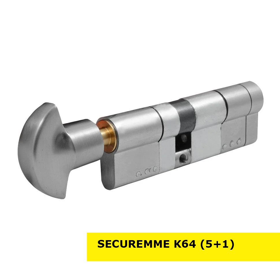 

Цилиндр замка SECUREMME K64 ключ-тумблер (мат хром) 100 мм (60+40Т)