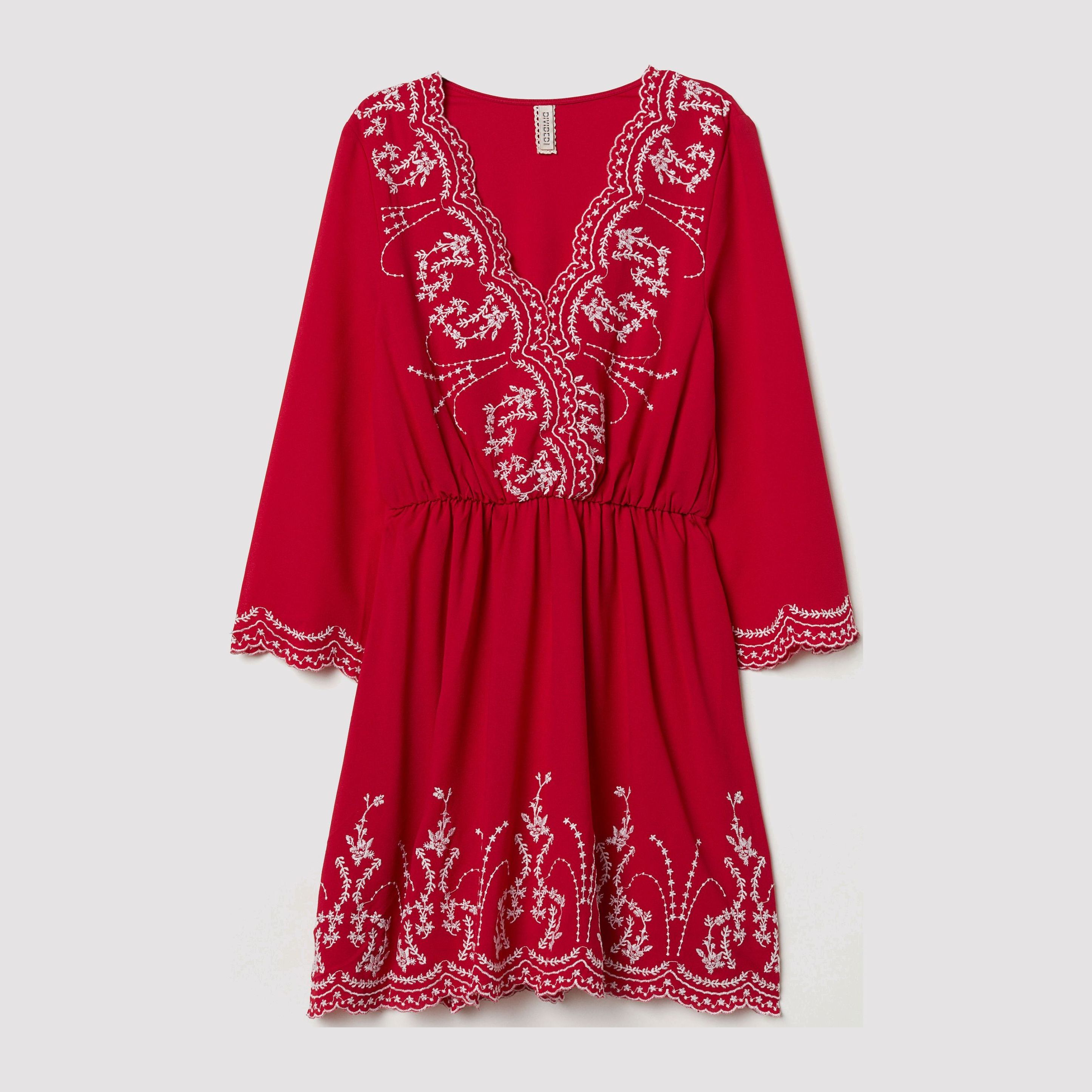 

Платье H&M 6693608-ABAC 42 Красное с белым