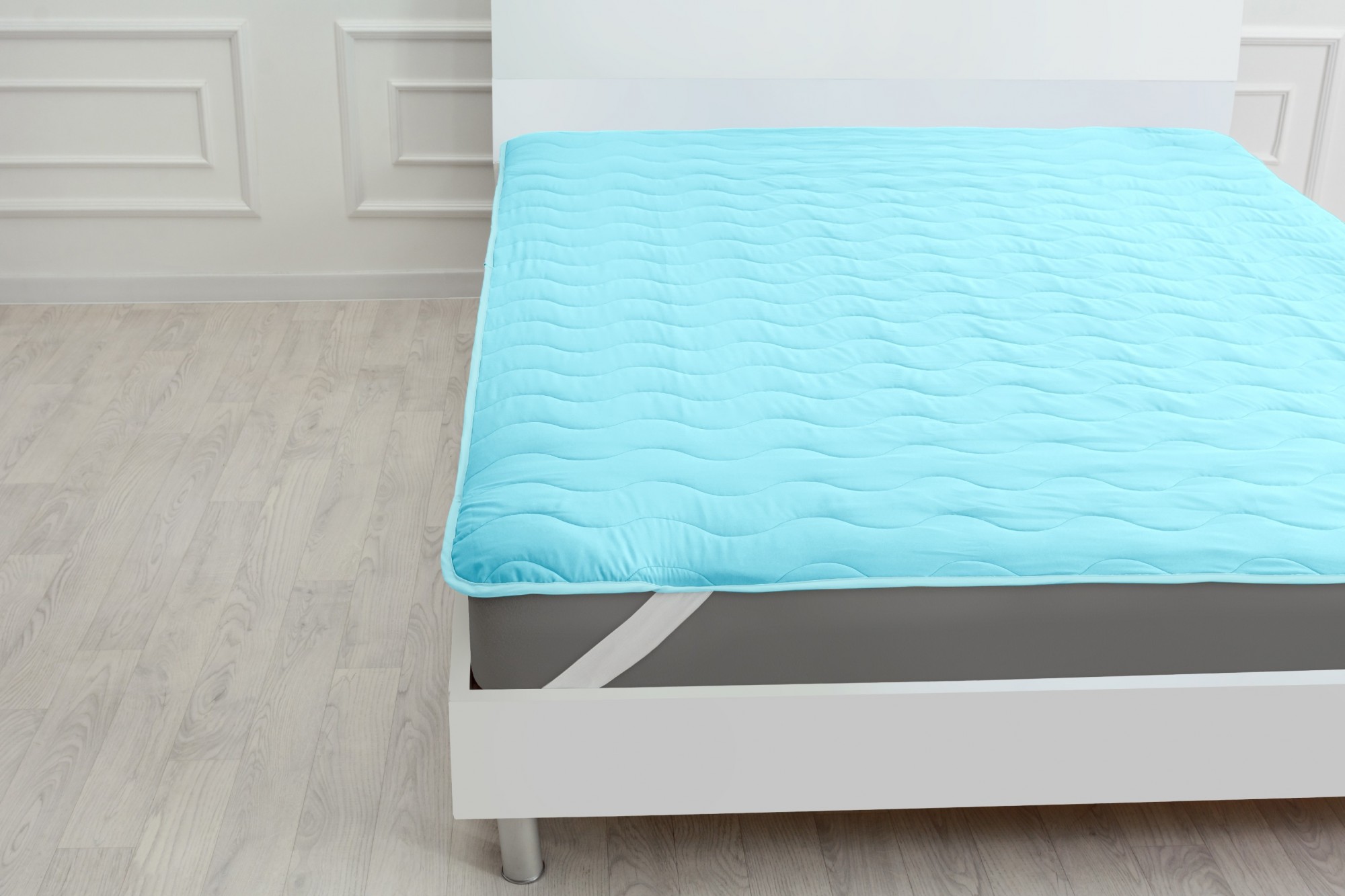 

Наматрасник MirSon Cotton №1719 160x200 см Eco Light Blue обычный на резинке по углам