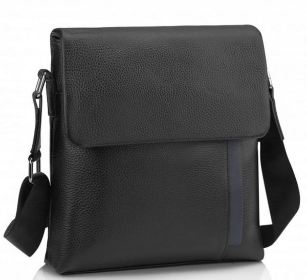 

Кожаная мужская сумка через плечо черная Tiding Bag A25F-9913A