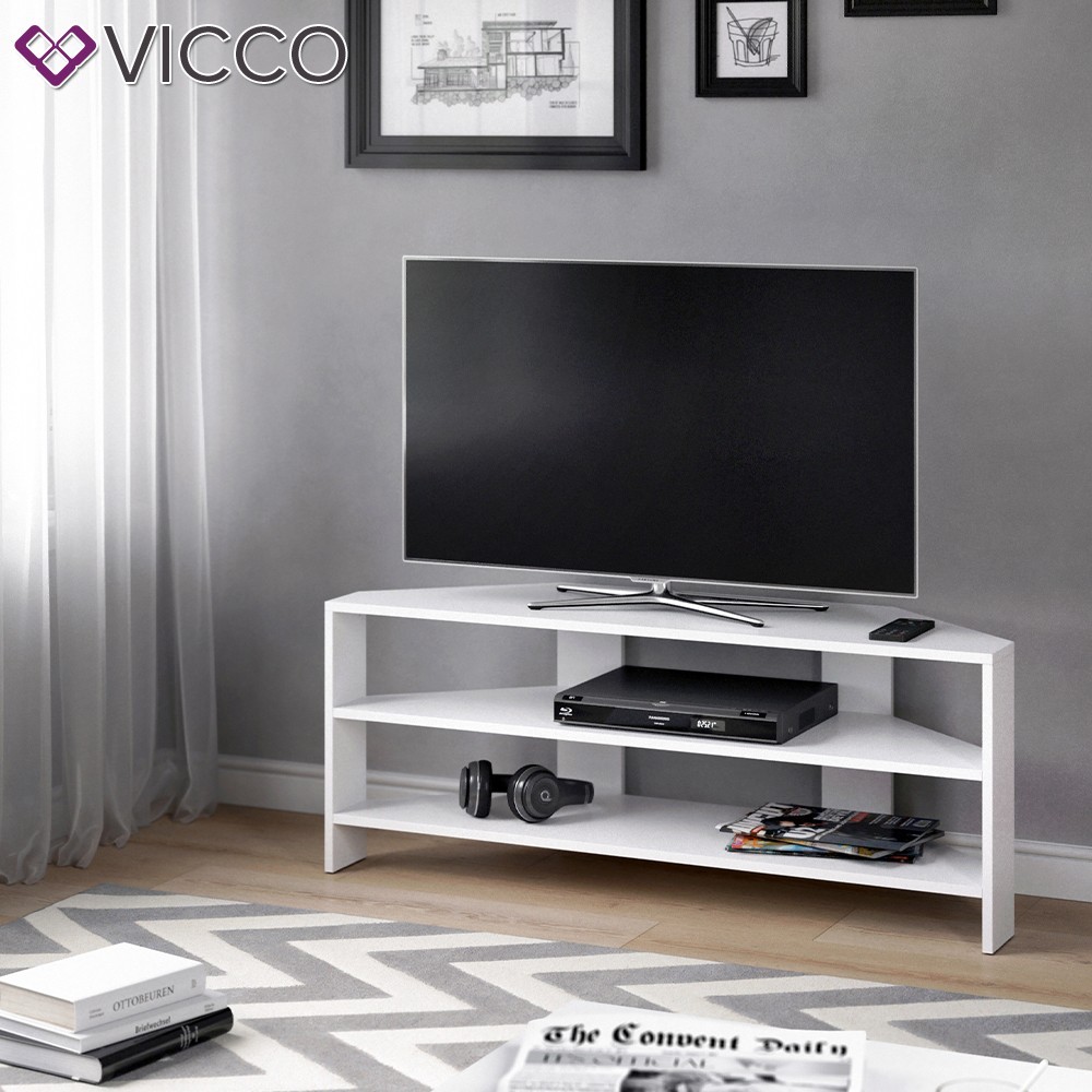 

Открытая тумба для телевизора Vicco Ecke, 114x45, белая