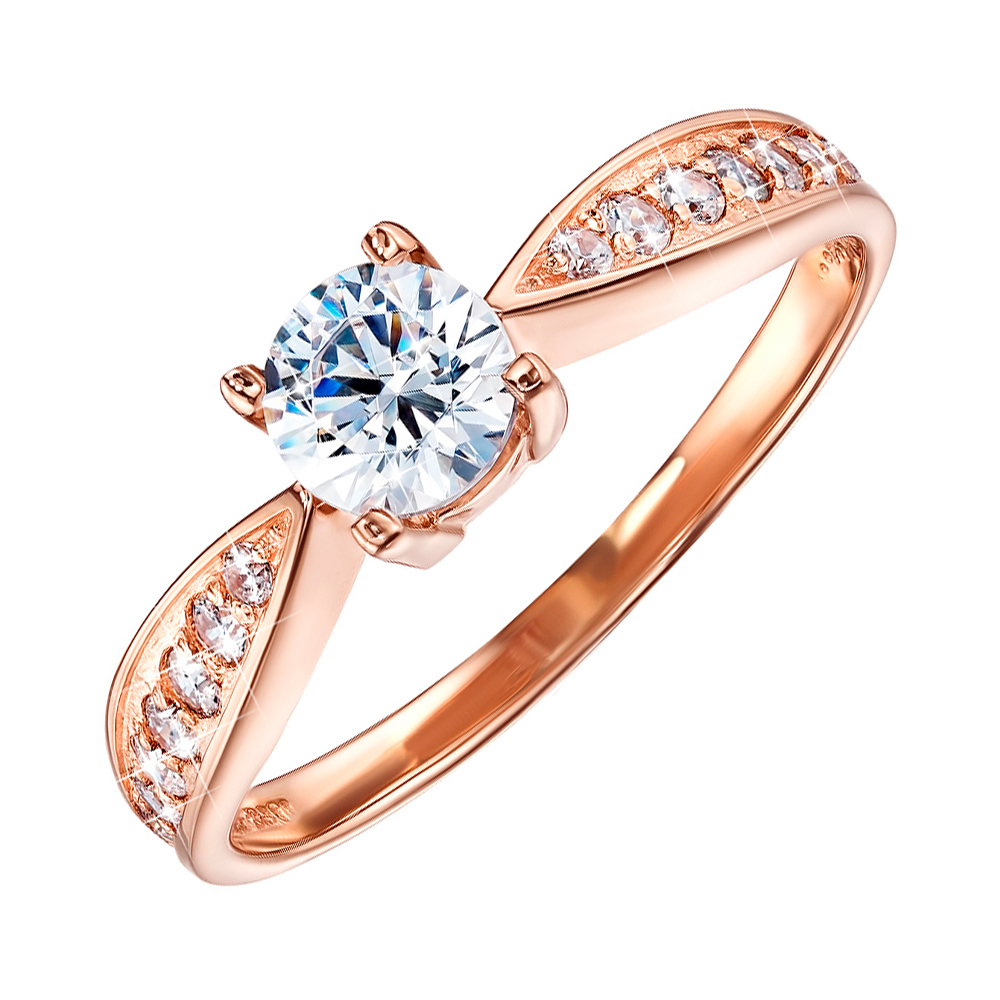 

Кольцо из красного золота с цирконием Swarovski 000126311 15.5 размера