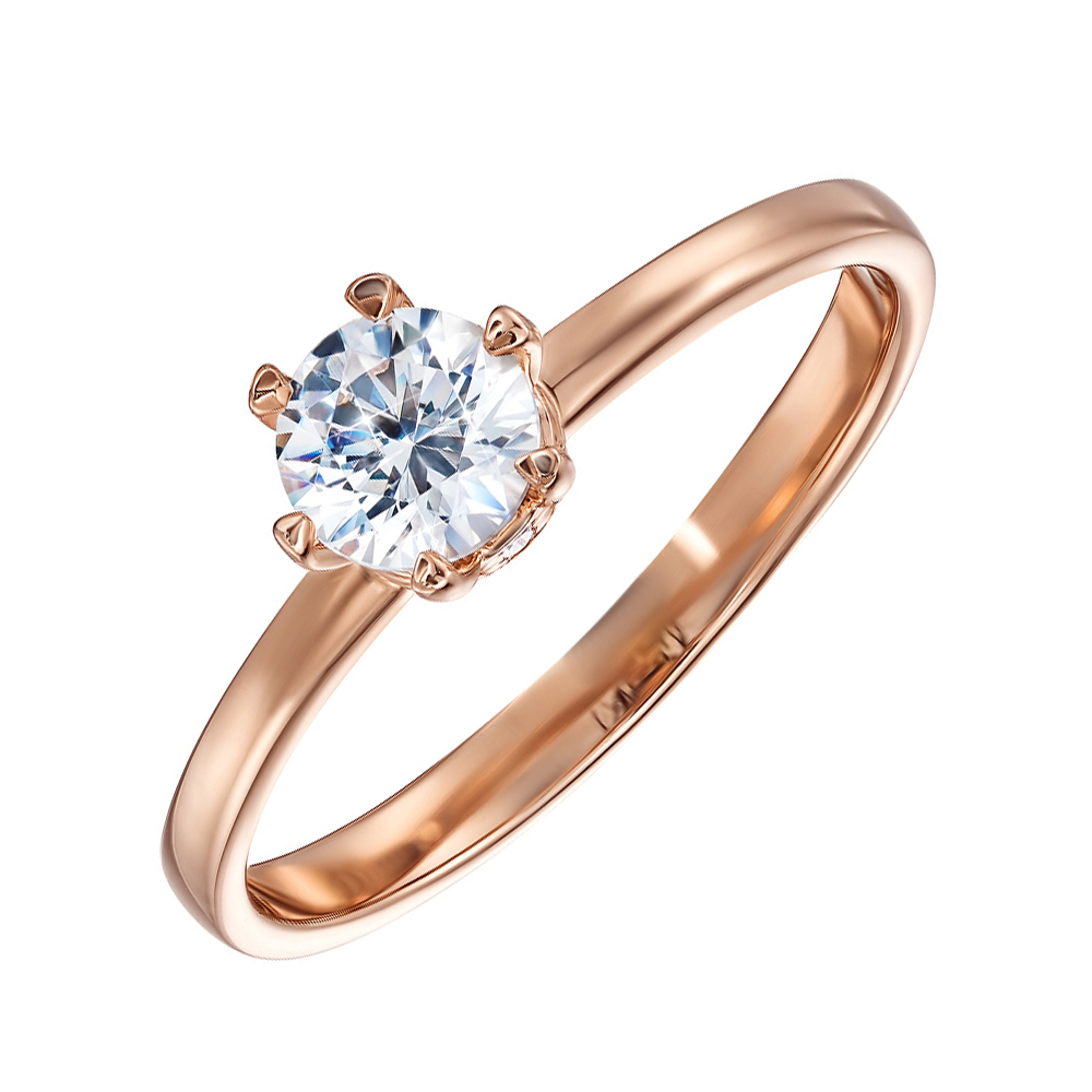 

Золотое кольцо в красном цвете с цирконием Swarovski 000122273 18 размера
