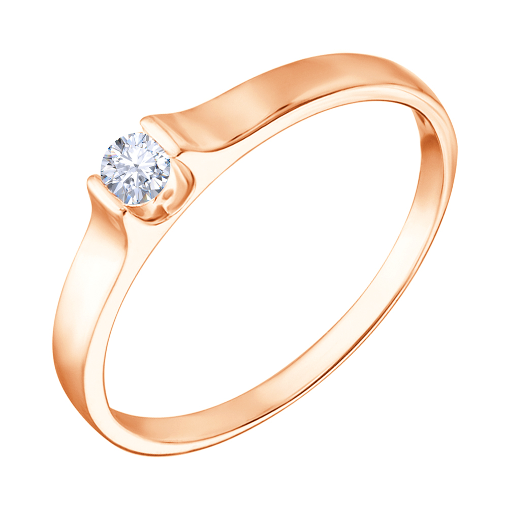 

Кольцо из красного золота с цирконием Swarovski 000070989 18 размера