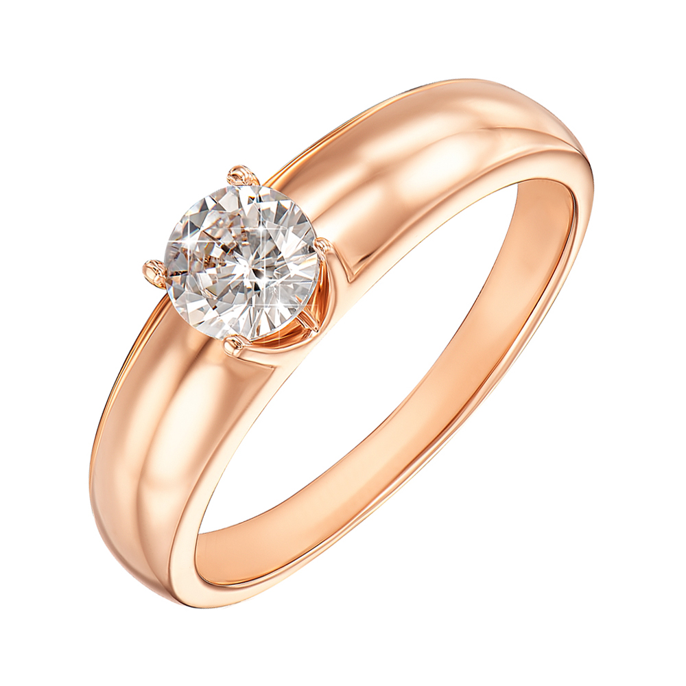 

Кольцо из красного золота с фианитом 000147445 19 размера