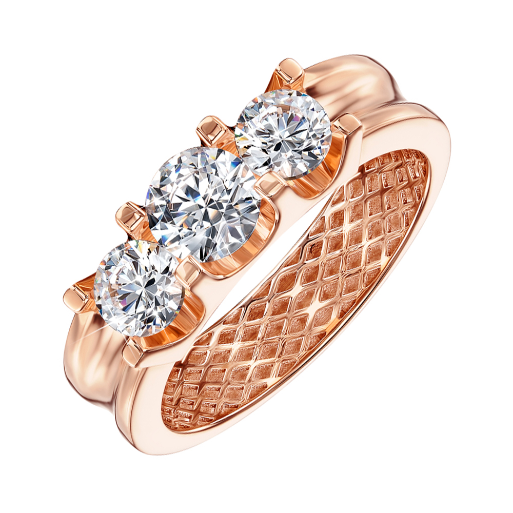 

Кольцо из красного золота с кристаллами Swarovski 000137208 17 размера