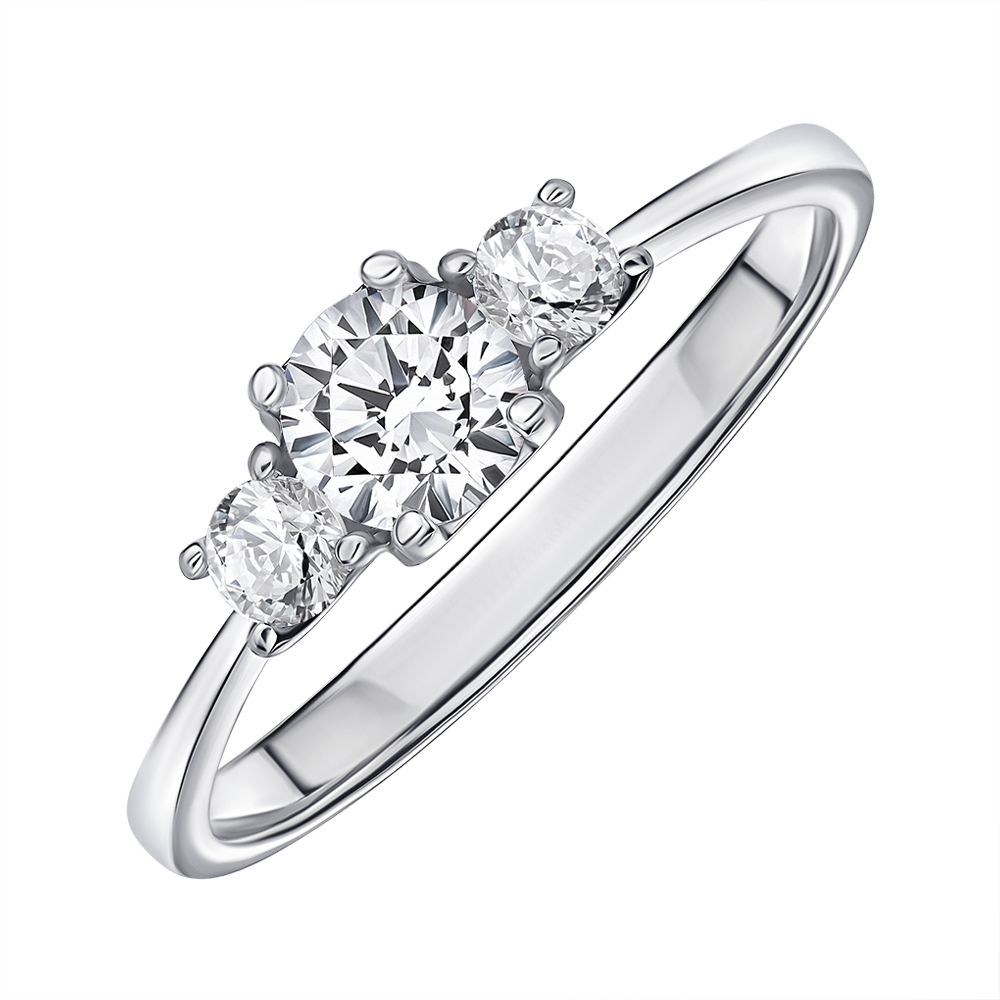 

Кольцо из белого золота с фианитами Swarovski 000145541 17.5 размера