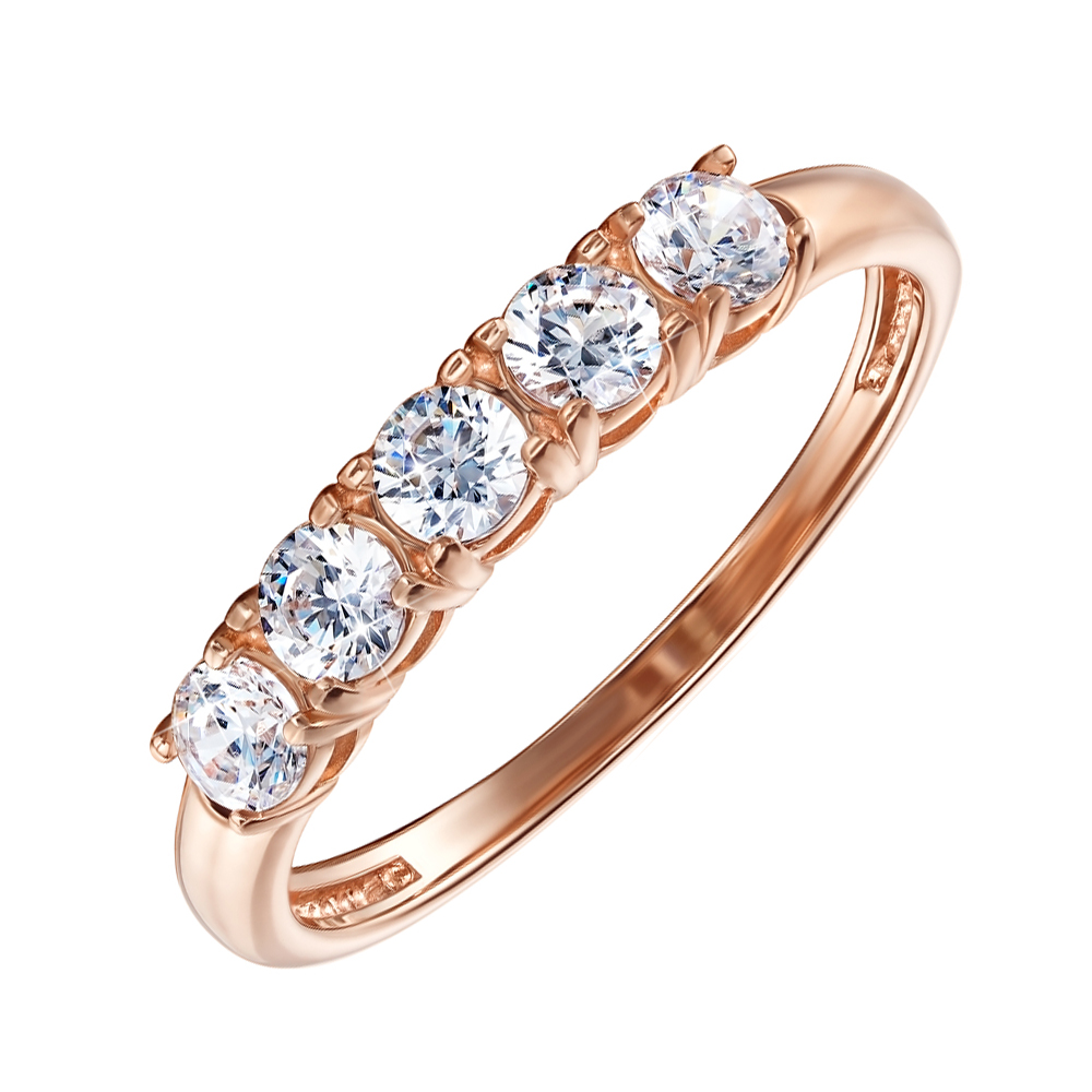 

Кольцо из красного золота с кристаллами Swarovski 000134661 17.5 размера