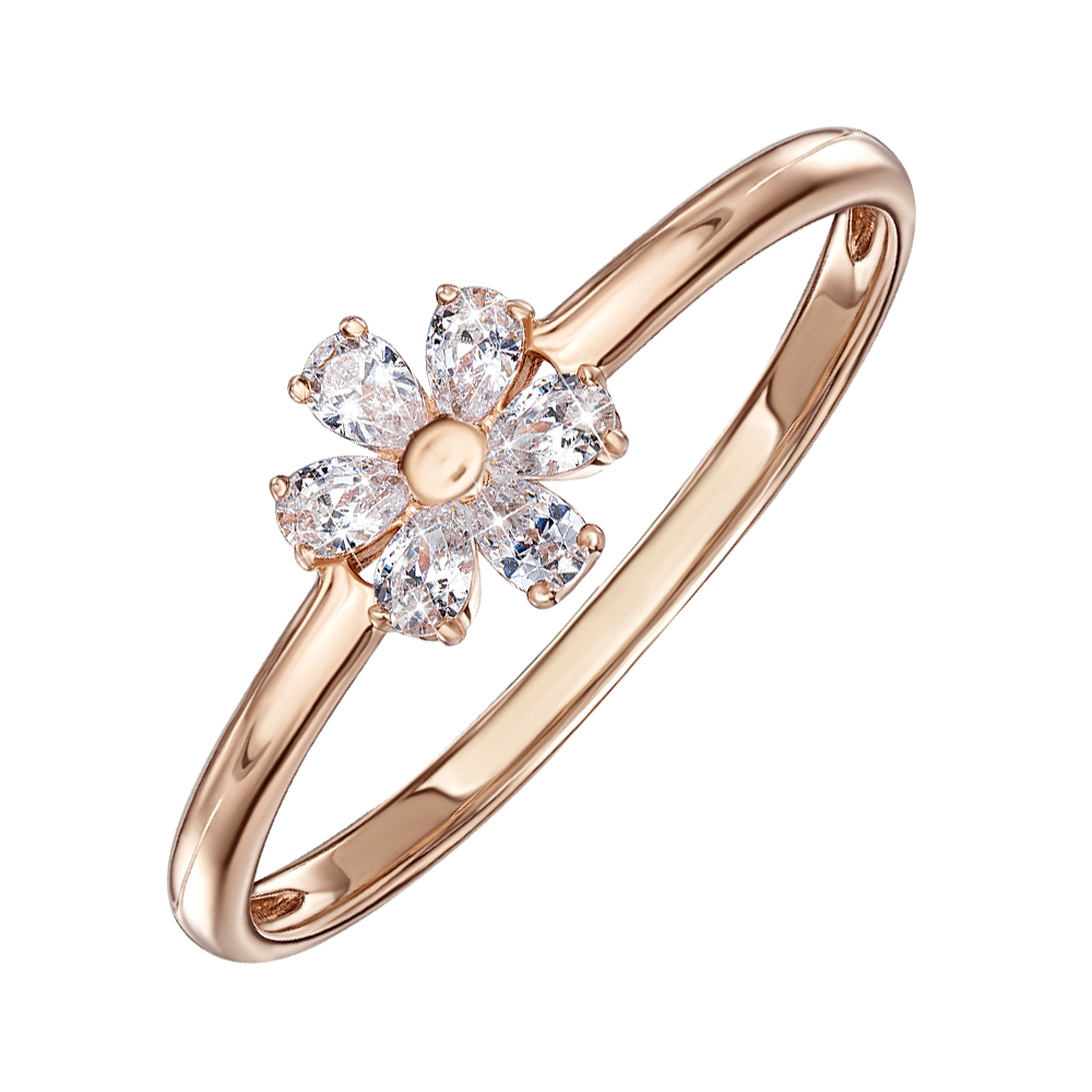 

Кольцо из красного золота с цирконим Swarovski 000147439 18.5 размера