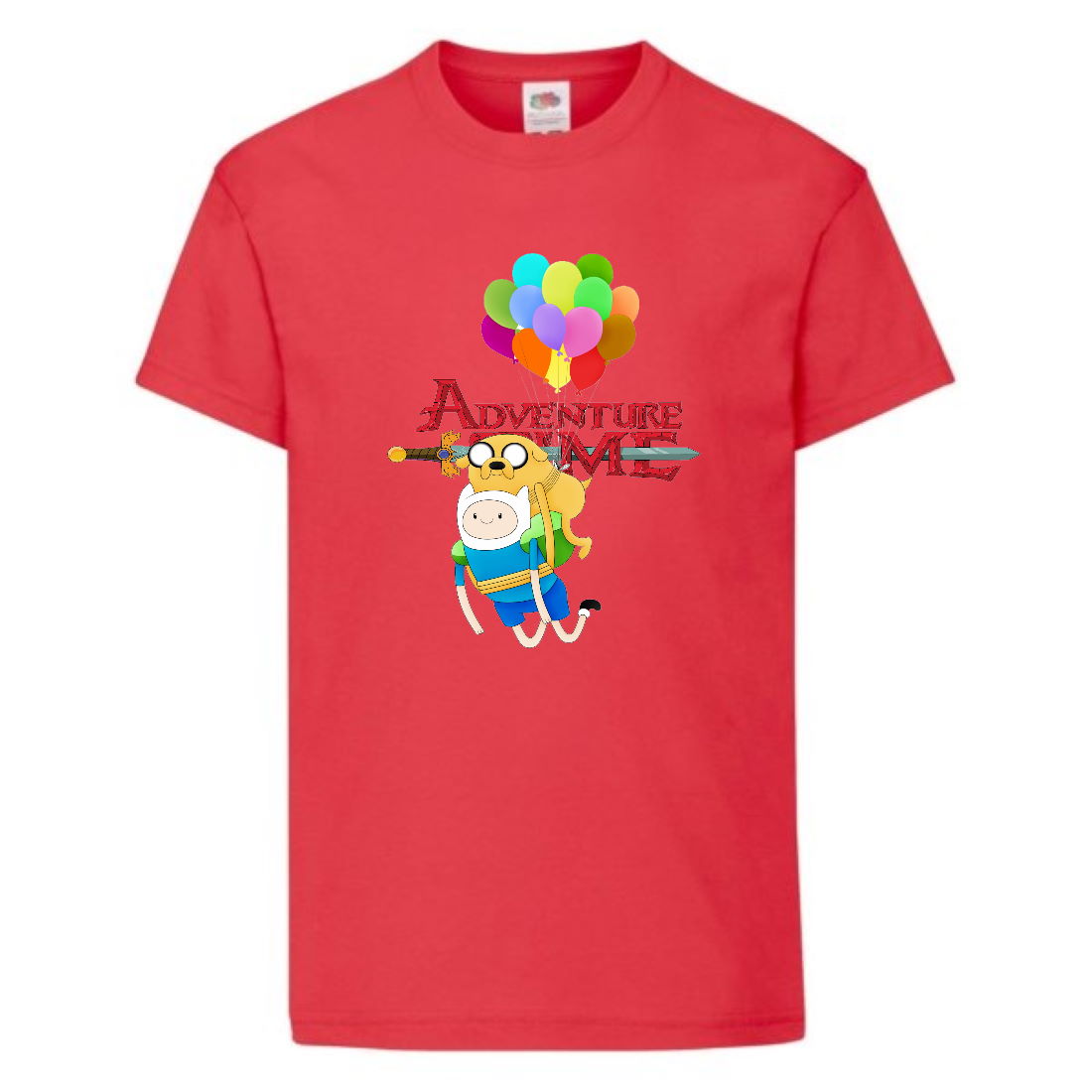 Футболка детская Время Приключений 0026 (Adventure Time) красная (ADT rd 0026) 152 см