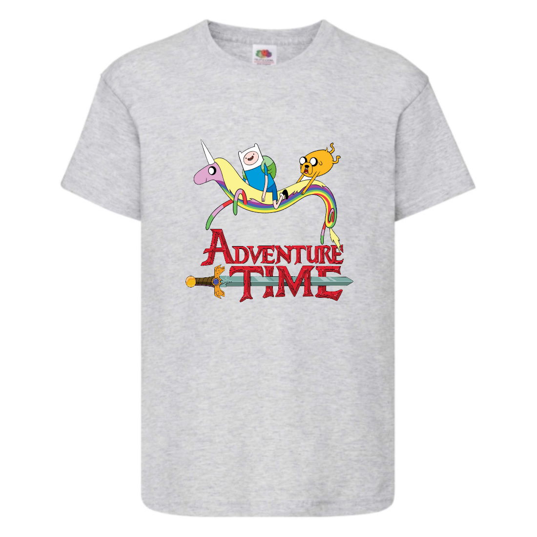 

Футболка детская Время Приключений 0015 (Adventure Time) серая (ADT gry 0015) 128 см