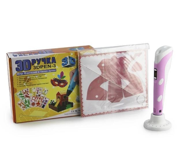

3D ручка с дисплеем, PLA нитями и трафаретами 3D PEN-3