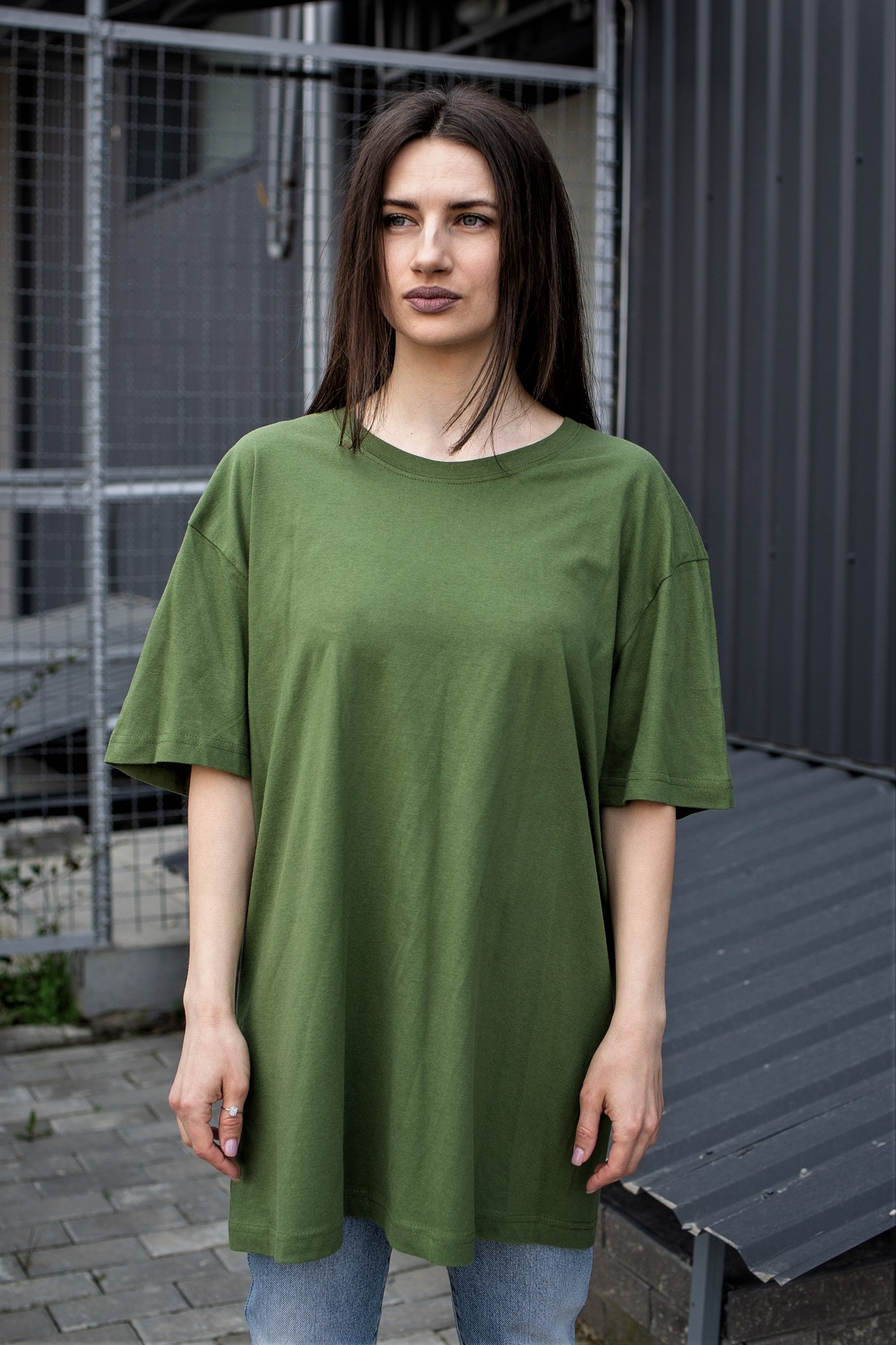 

Оверсайз Футболка Without Great Woman S/M Khaki