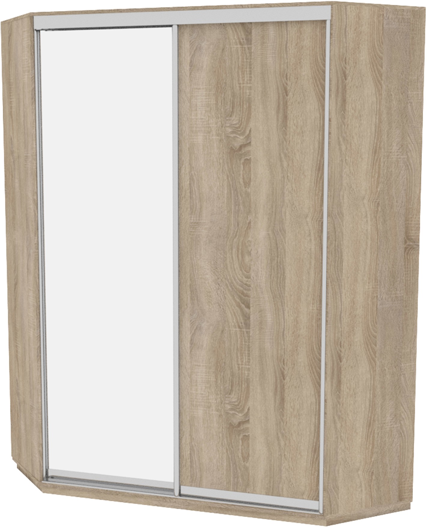 

Шкаф-купе ДОМ Угловой ВУ1300 Дуб сонома ДСП+Зеркало 130x130x220