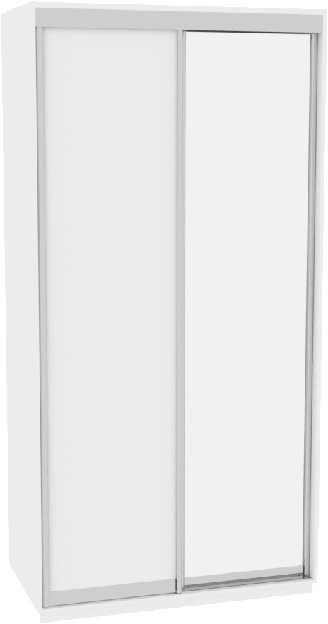 

Шкаф-купе ДОМ В126 Белый ДСП+Зеркало 120x60x220
