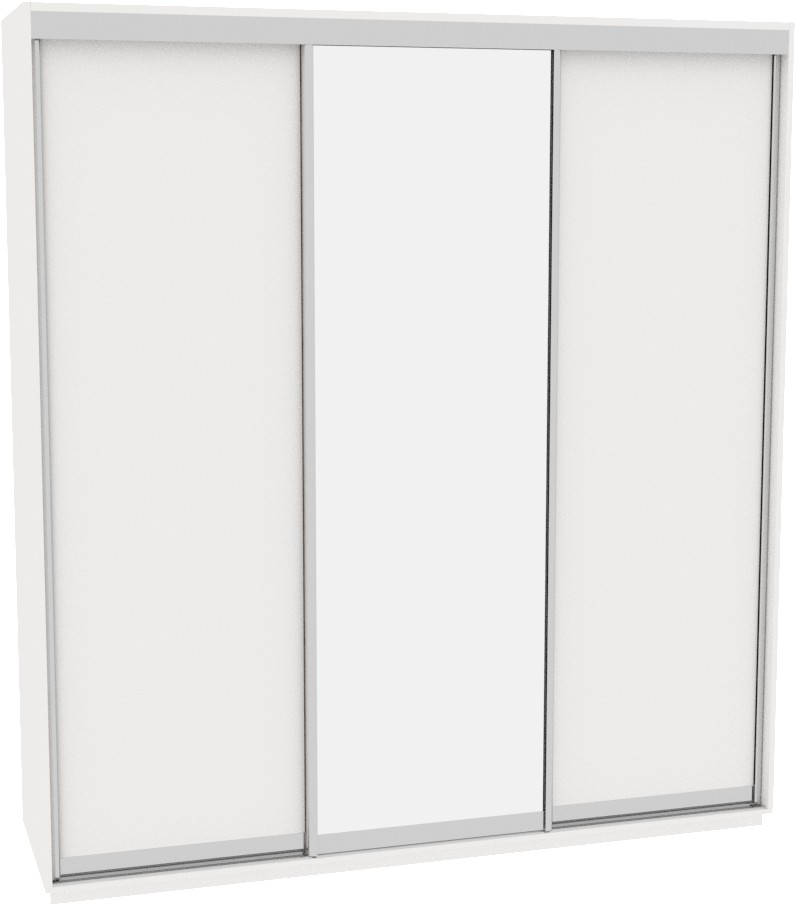 

Шкаф-купе ДОМ В206 Белый ДСП+Зеркало 200x60x220