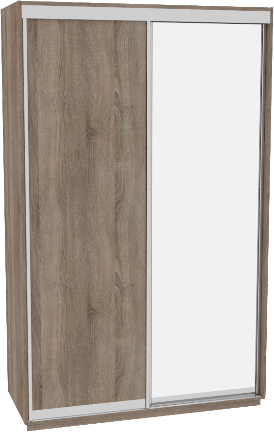 

Шкаф-купе ДОМ В166 Дуб сонома трюфель ДСП+Зеркало 160x60x220