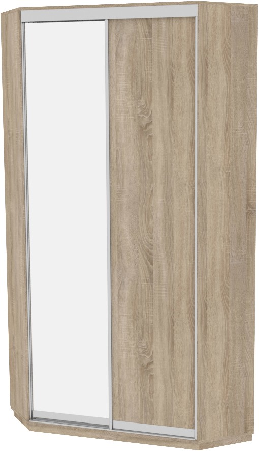 

Шкаф-купе ДОМ Угловой ВУ1200 Дуб сонома ДСП+Зеркало 120x120x220