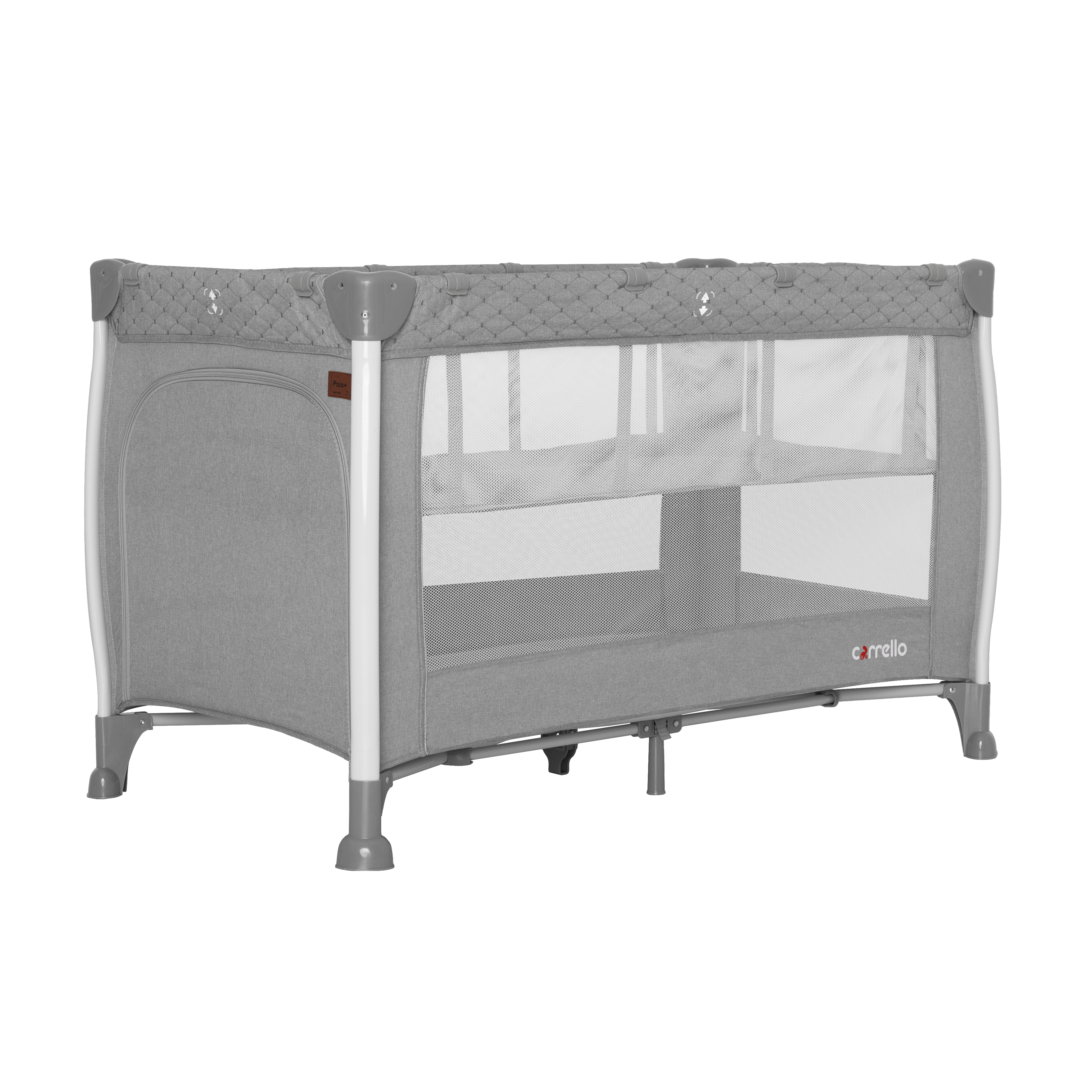 

Манеж CARRELLO Polo+ CRL-11606 Silver Grey с двойным дном и 2 колесами + сумка для переноски 125 х 65 х 74 см