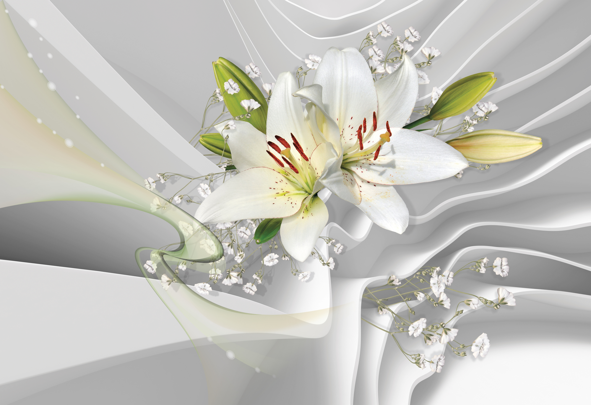 

Фотообои Цветы '3D Лилии' (4091) , Холст