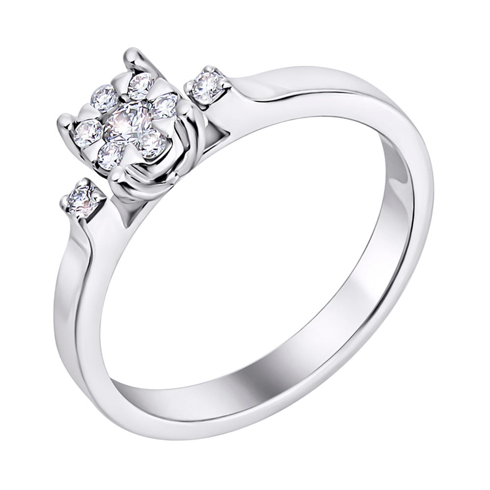 

Кольцо Французский шарм в белом золоте с бриллиантами 000117691 17.5 размера