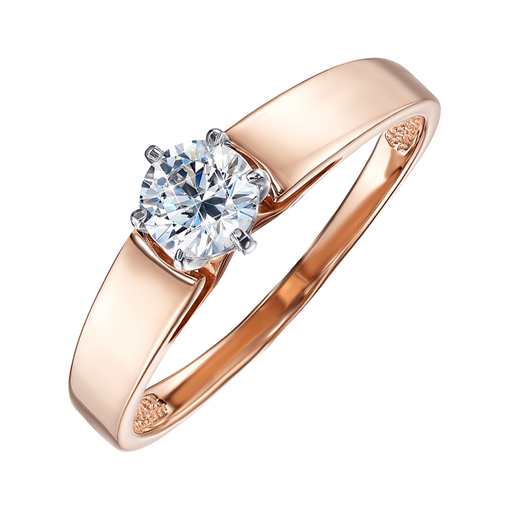 

Помолвочное кольцо из красного золота с цирконием Swarovski 000126317 17.5 размера
