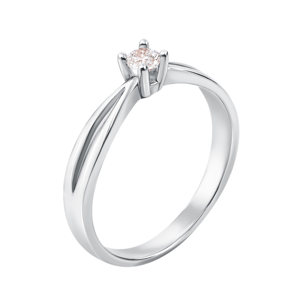 

Помолвочное кольцо из белого золота с кристаллом Swarovski 000132779 17.5 размера
