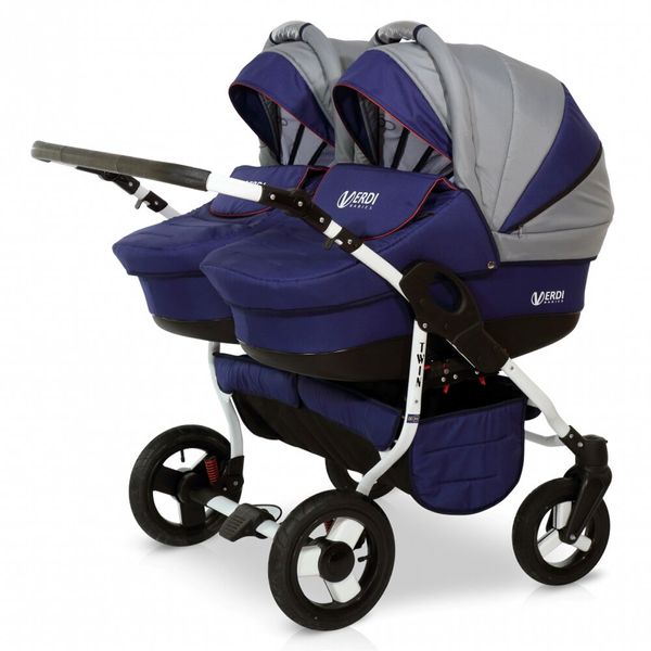 

Универсальная коляска для двойни Verdi Twin 01 Blue/Grey