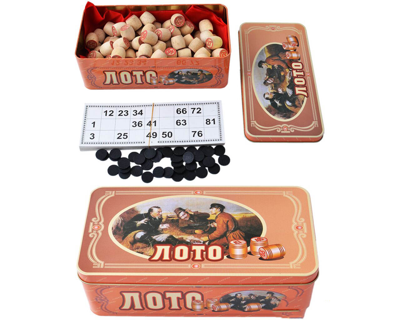 

Игра настольная Русское Лото, Жестяная Коробка (90 бочонков)