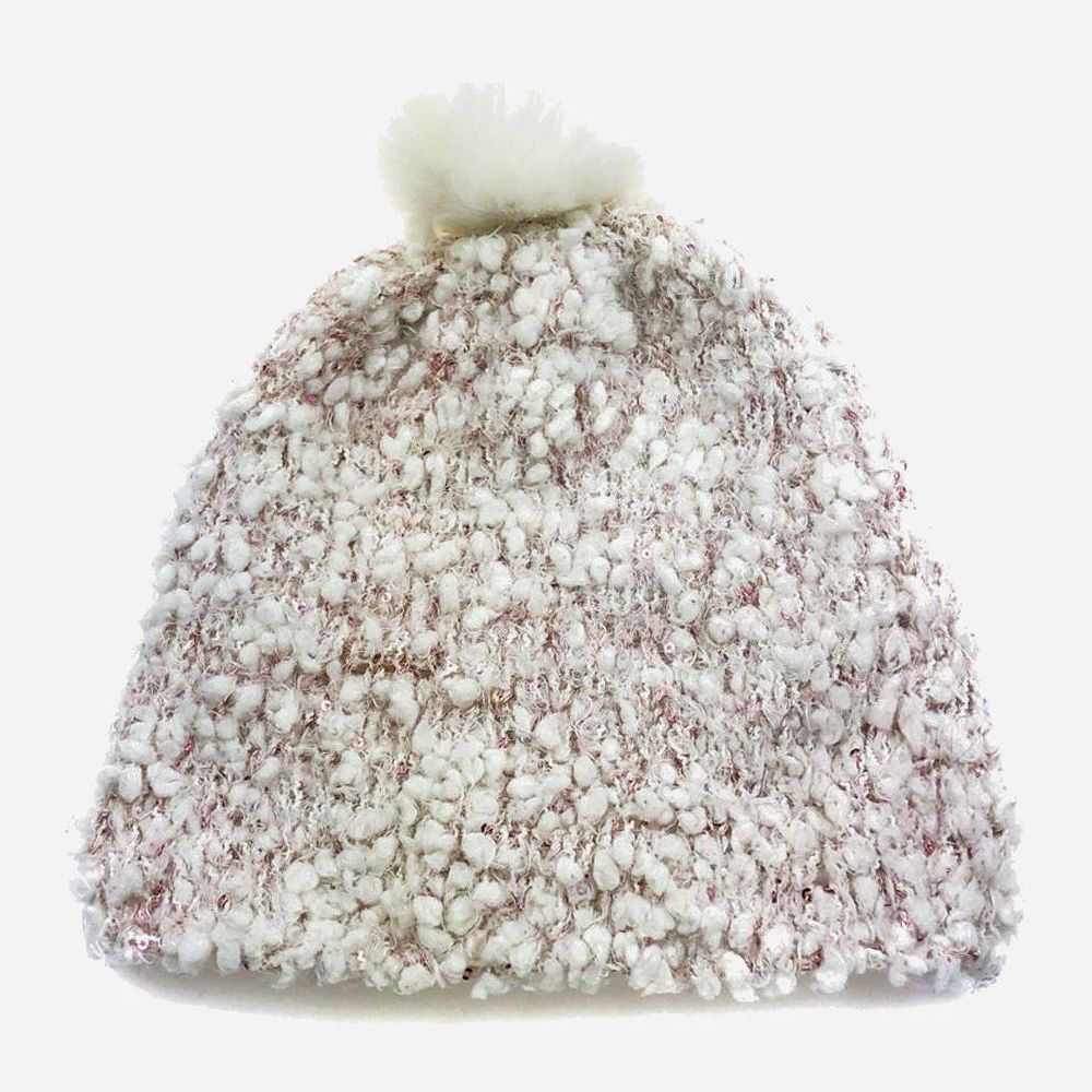 Акція на Дитяча зимова шапка-біні в'язана з помпоном для дівчинки H&M KEL4131246 51 см Світло-рожева від Rozetka