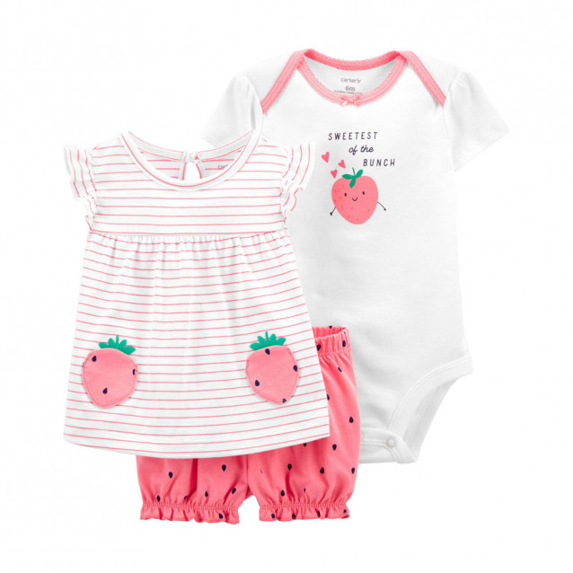 

Комплект тройка для девочки 6582 Carters 74 см 9 мес Розовый 47883