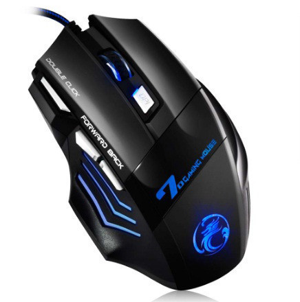 

Мышь проводная iMICE X7 Черная с RGB подсветкой оптическая игровая 800/1200/1600/2400 dpi 7 кнопок