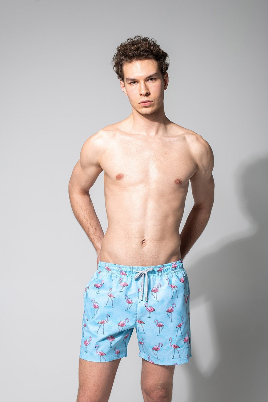 

Шорты John Frank 52(XL) Голубой-фламинго
