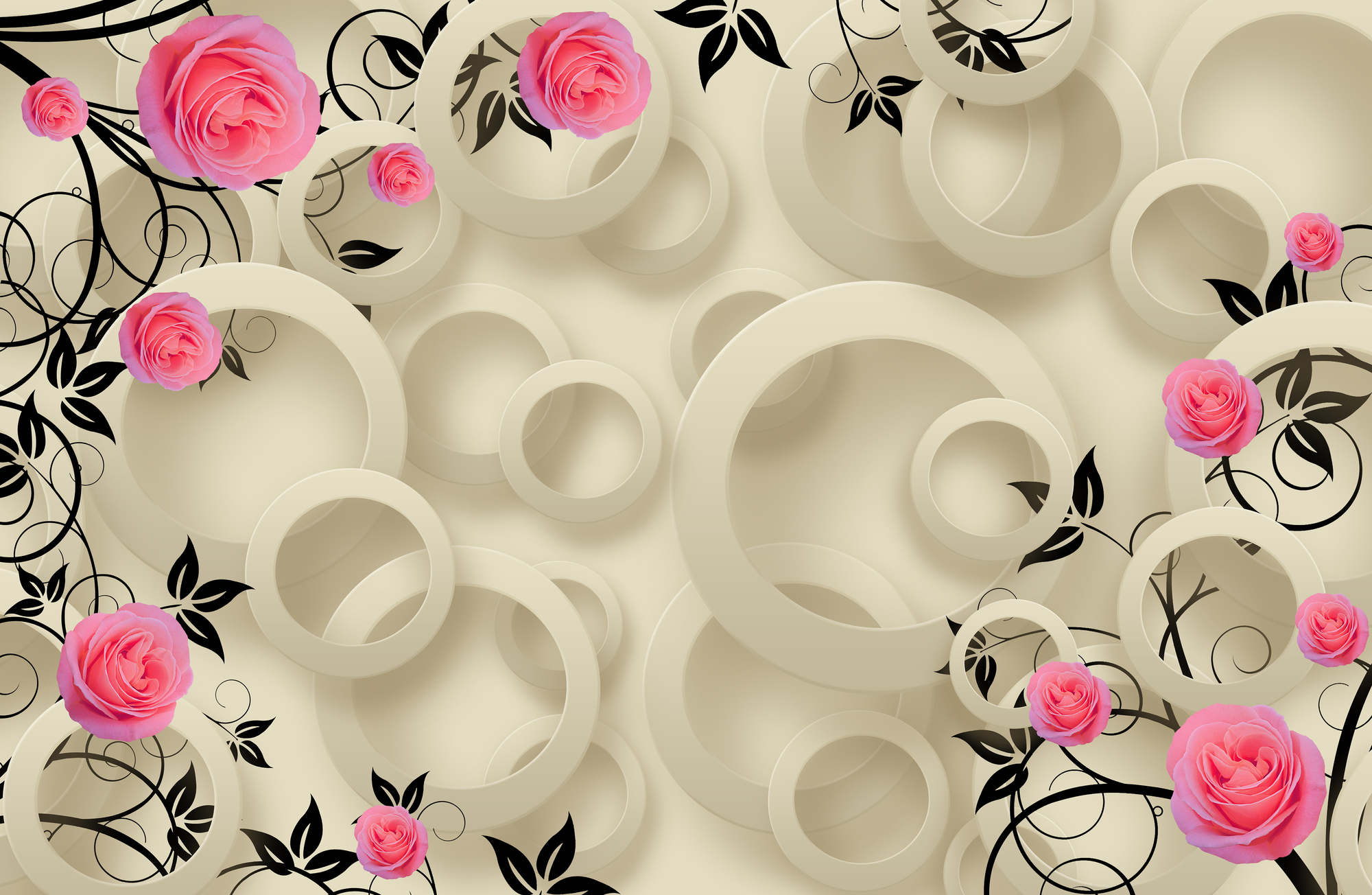

Фотообои 3D '3D Квіти' (3432) , Холст