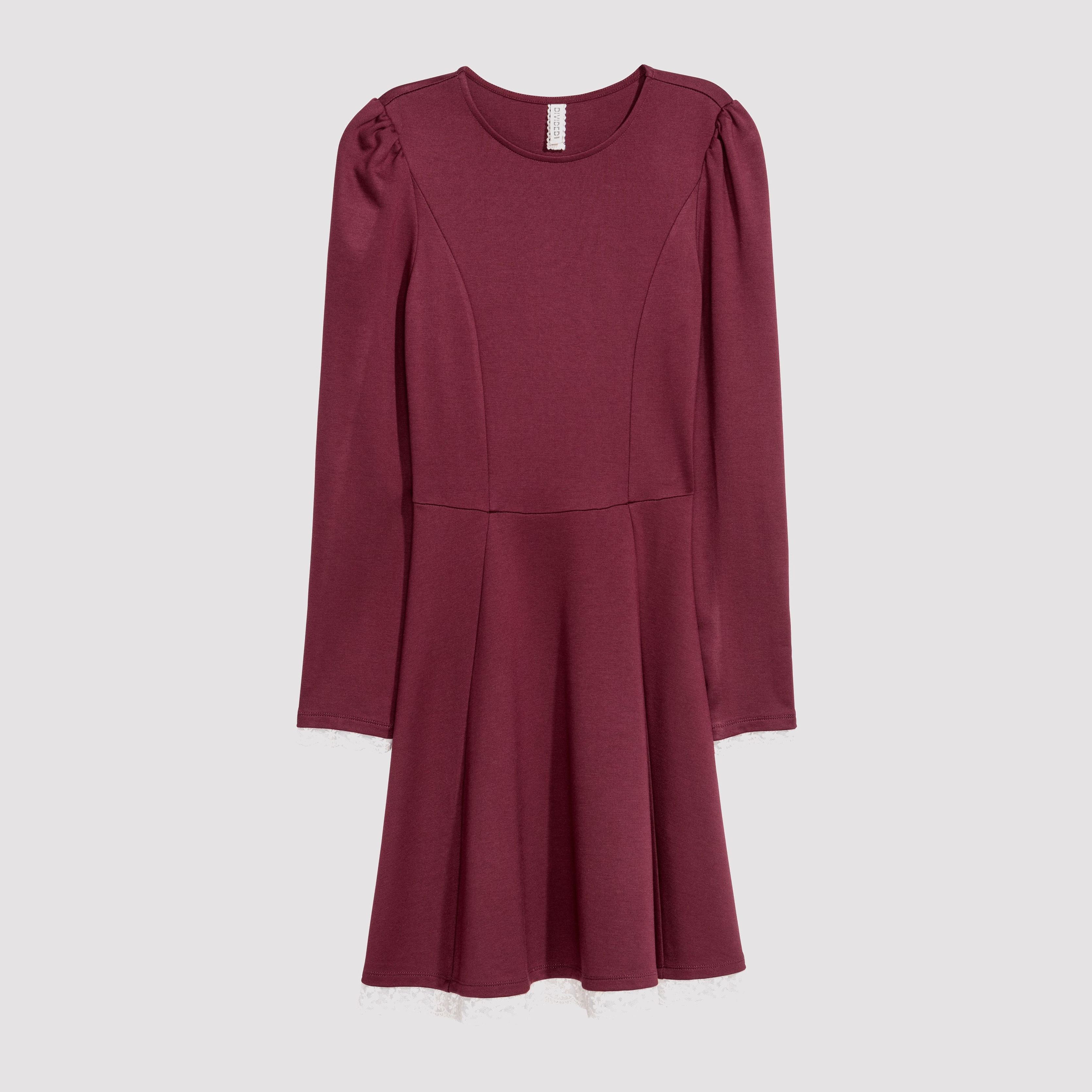 

Платье H&M 6067697-ACBV 36 Бордовое с белым