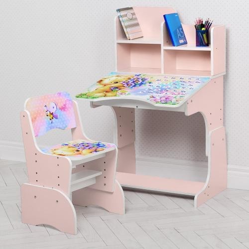 

Детская парта со стульчиком B 2071-54-6 (UA) Bambi. Розовый Мишка с цветочками