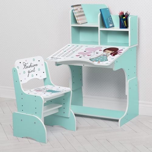 

Детская парта со стульчиком W 2071-98-4 Bambi. Бирюзовый